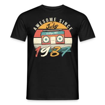 Baujahr 1987 Im Juli - Männer T-Shirt - Schwarz - Vorne - AI Model Male 178 light (178cm)