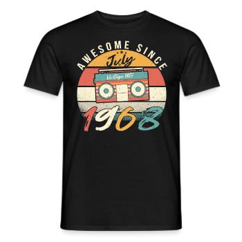 Retro Rekorder 1968 Juli - Männer T-Shirt - Schwarz - Vorne - AI Model Male 178 light (178cm)