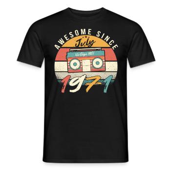 Retro Rekorder 1971 Juli - Männer T-Shirt - Schwarz - Vorne - AI Model Male 178 light (178cm)