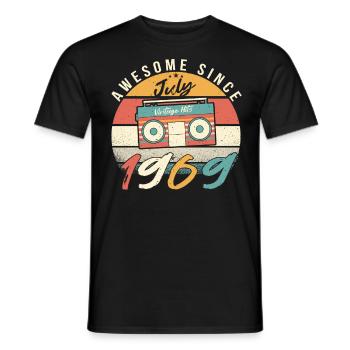 Retro Rekorder 1969 Juli - Männer T-Shirt - Schwarz - Vorne - AI Model Male 178 light (178cm)