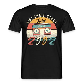 20 ans en juillet 2002 - T-shirt homme - noir - Devant - AI Model Male 178 light (178cm)