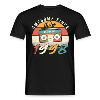 Mois de naissance Juillet 1998 - T-shirt homme - noir - Devant - AI Model Male 178 light (178cm)