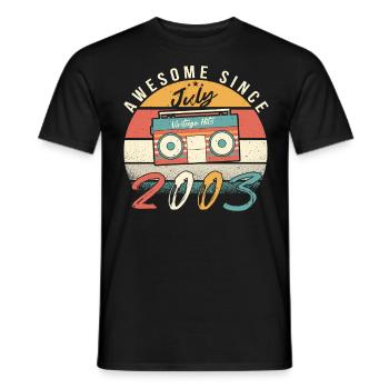 Mois de naissance Juillet 2003 - T-shirt homme - noir - Devant - AI Model Male 178 light (178cm)