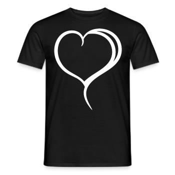 Cœur Blanc Simple - T-shirt homme - noir - Devant - AI Model Male 178 light (178cm)