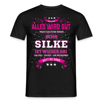 Alles wird gut, Silke ist wieder da T-Shirt - Männer T-Shirt - Schwarz - Vorne - AI Model Male 178 light (178cm)