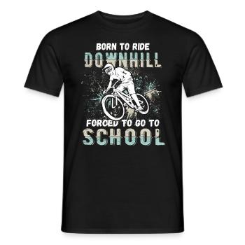 Vers la descente Né à l’école VTT forcé - T-shirt homme - noir - Devant - AI Model Male 178 light (178cm)