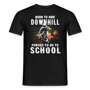 Vers la descente Né à l’école VTT forcé - T-shirt homme - noir - Devant - AI Model Male 178 light (178cm)