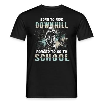 Vers la descente Né à l’école VTT forcé - T-shirt homme - noir - Devant - AI Model Male 178 light (178cm)