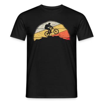 VTT VTT Nature Montagnes Rétro Vintage - T-shirt homme - noir - Devant - AI Model Male 178 light (178cm)