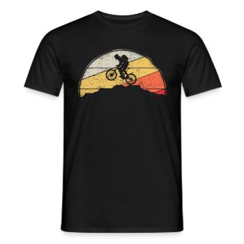 VTT VTT Nature Montagnes Rétro Vintage - T-shirt homme - noir - Devant - AI Model Male 178 light (178cm)