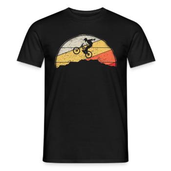 VTT VTT Nature Montagnes Rétro Vintage - T-shirt homme - noir - Devant - AI Model Male 178 light (178cm)