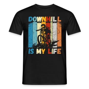 Downhill is My Life VTT RetroVintage - T-shirt homme - noir - Devant - AI Model Male 178 light (178cm)