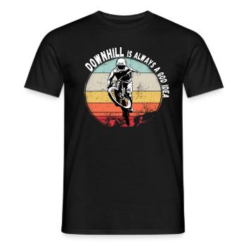 La descente est toujours une bonne idée VTT RetroVintage - T-shirt homme - noir - Devant - AI Model Male 178 light (178cm)