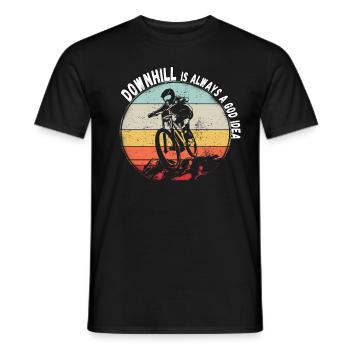 La descente est toujours une bonne idée VTT RetroVintage - T-shirt homme - noir - Devant - AI Model Male 178 light (178cm)