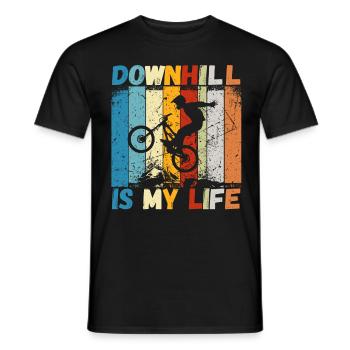 Downhill is My Life VTT RetroVintage - T-shirt homme - noir - Devant - AI Model Male 178 light (178cm)