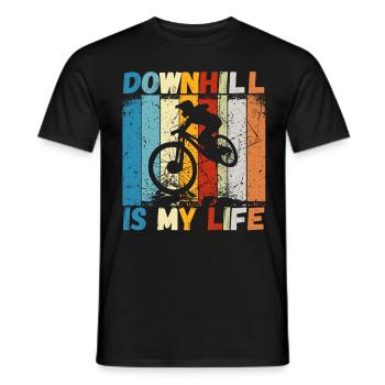 Downhill is My Life VTT RetroVintage - T-shirt homme - noir - Devant - AI Model Male 178 light (178cm)