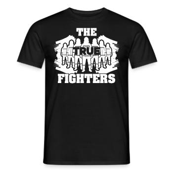 Les vrais combattants - les vrais héros - T-shirt homme - noir - Devant - AI Model Male 178 light (178cm)