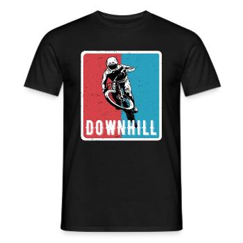 Vtt de descente VTT RetroVintage - T-shirt homme - noir - Devant - AI Model Male 178 light (178cm)
