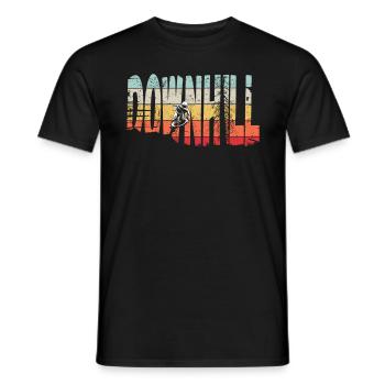Descente VTT Nature Montagnes Retro Wave Vintage - T-shirt homme - noir - Devant - AI Model Male 178 light (178cm)