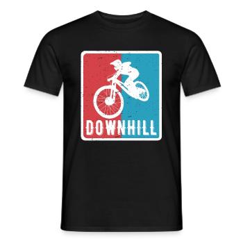 Vtt de descente VTT RetroVintage - T-shirt homme - noir - Devant - AI Model Male 178 light (178cm)