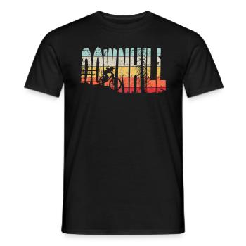 Descente VTT Nature Montagnes Retro Wave Vintage - T-shirt homme - noir - Devant - AI Model Male 178 light (178cm)