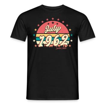 60ter Geburtstag Juli 1962 - Männer T-Shirt - Schwarz - Vorne - AI Model Male 178 light (178cm)