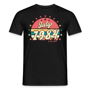 1984 Juli Beste Geschenkidee - Männer T-Shirt - Schwarz - Vorne - AI Model Male 178 light (178cm)