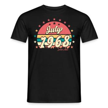 Retro 1968 Juli - Männer T-Shirt - Schwarz - Vorne - AI Model Male 178 light (178cm)