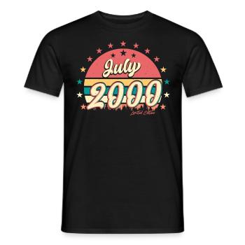 Bestes Lebensjahr Juli 2000 - Männer T-Shirt - Schwarz - Vorne - AI Model Male 178 light (178cm)