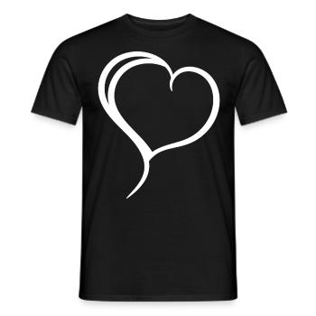 Coeur blanc uni - T-shirt homme - noir - Devant - AI Model Male 178 light (178cm)