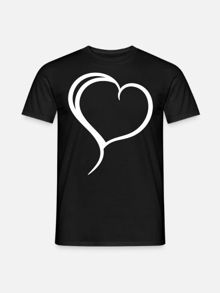 Plain White Heart - Men's T-Shirt - black