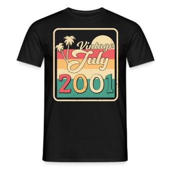 Légendaire juillet 2001 - T-shirt homme - noir - Devant - AI Model Male 178 light (178cm)