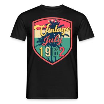 1962 Juli 60ter Geburtstag - Männer T-Shirt - Schwarz - Vorne - AI Model Male 178 light (178cm)