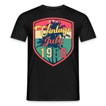 Retro 1968 Im Juli - Männer T-Shirt - Schwarz - Vorne - AI Model Male 178 light (178cm)