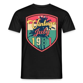 Légendaire juillet 1981 - T-shirt homme - noir - Devant - AI Model Male 178 light (178cm)