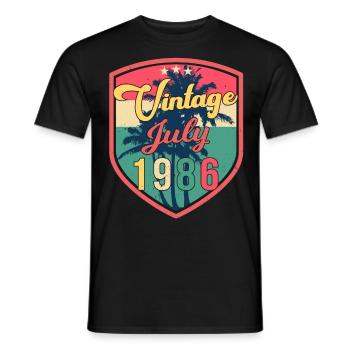 1986 Juli Beste Geschenkidee - Männer T-Shirt - Schwarz - Vorne - AI Model Male 178 light (178cm)