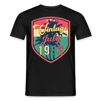 July 1982 40th birthday - Men's T-Shirt - black - Front - AI Model Male 178 light (178cm)