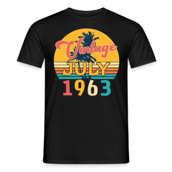 1963 Im Juli Geschenkidee - Männer T-Shirt - Schwarz - Vorne - AI Model Male 178 light (178cm)