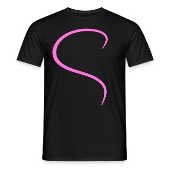 Conception rose demi-cœur - T-shirt homme - noir - Devant - AI Model Male 178 light (178cm)