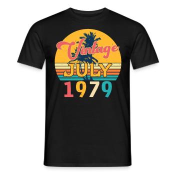Né en juillet 1979 - T-shirt homme - noir - Devant - AI Model Male 178 light (178cm)