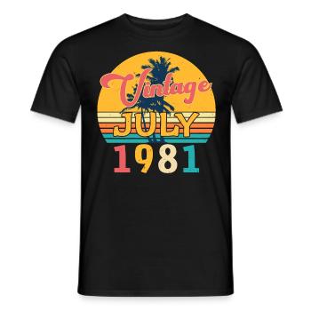 Im Juli 1981 Geboren - Männer T-Shirt - Schwarz - Vorne - AI Model Male 178 light (178cm)