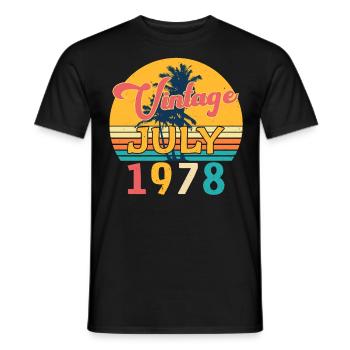 Im Juli 1978 Geboren - Männer T-Shirt - Schwarz - Vorne - AI Model Male 178 light (178cm)