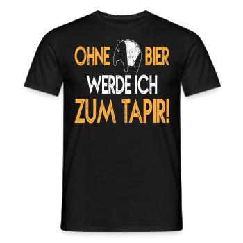 Ohne Bier werde ich zum Tapir - Männer T-Shirt - Schwarz - Vorne - AI Model Male 178 light (178cm)
