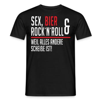 Sex Bier Rock n roll weil alles andere scheiße ist - Männer T-Shirt - Schwarz - Vorne - AI Model Male 178 light (178cm)