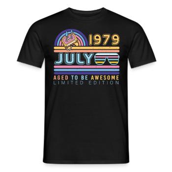 Brilliant gift for July 1979 - Men's T-Shirt - black - Front - AI Model Male 178 light (178cm)