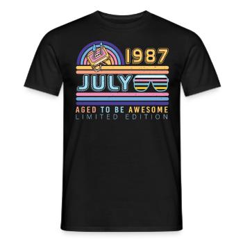 Baujahr 1987 Im Juli - Männer T-Shirt - Schwarz - Vorne - AI Model Male 178 light (178cm)