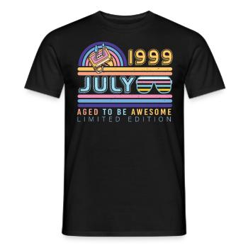 Best month of birth July 1999 - Men's T-Shirt - black - Front - AI Model Male 178 light (178cm)