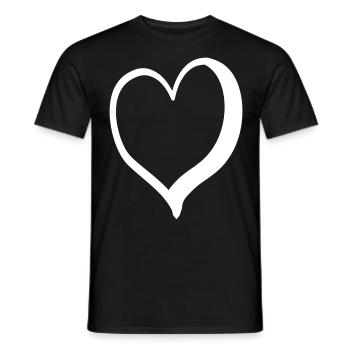 Cœur blanc et froid - T-shirt homme - noir - Devant - AI Model Male 178 light (178cm)