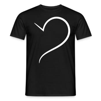 Noble White Half Heart - Men's T-Shirt - black - Front - AI Model Male 178 light (178cm)