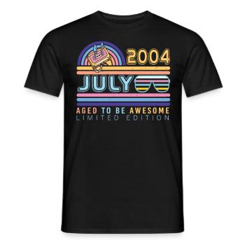 Juli 2004 Zum 18ten Geburtstag - Männer T-Shirt - Schwarz - Vorne - AI Model Male 178 light (178cm)